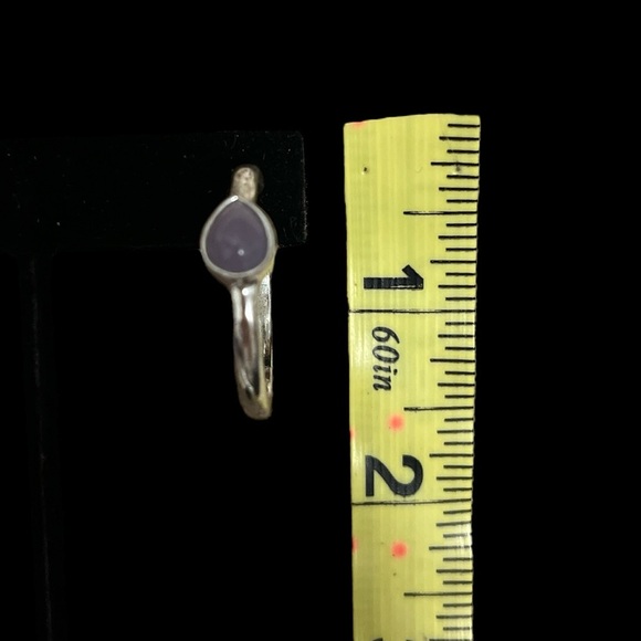 Moonstone Silver Hoop Earrings - Picture 5 of 5